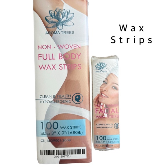 Aroma Trees Non-Woven Full Body Wax Strips – 200 Count (100 Body, 100 Face) - Picture 1 of 4